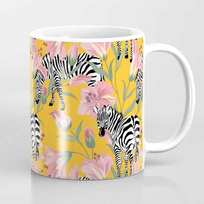 Striped For Life | Zebra Mango Forest | Modern Bohemian Wildlife Jungle | Botanical Nature Coffee Mug Gallery Image 1