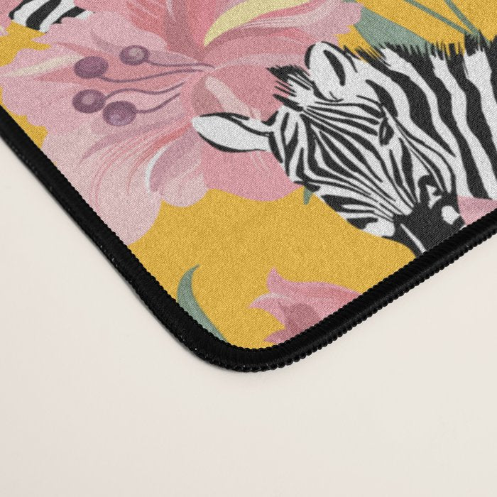 Striped For Life | Zebra Mango Forest | Modern Bohemian Wildlife Jungle | Botanical Nature Desk Mat Gallery Image 4