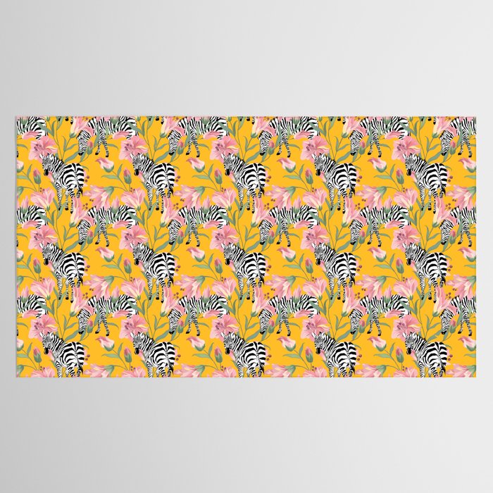 Striped For Life | Zebra Mango Forest | Modern Bohemian Wildlife Jungle | Botanical Nature Tablecloth Gallery Image 2