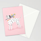 Dalmatian with Lemon Tree in Pink Stationery Card Gallery Image 2