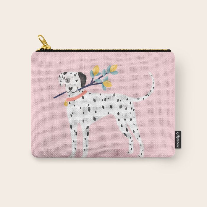 Dalmatian with Lemon Tree in Pink Carry All Pouch Gallery Image 1