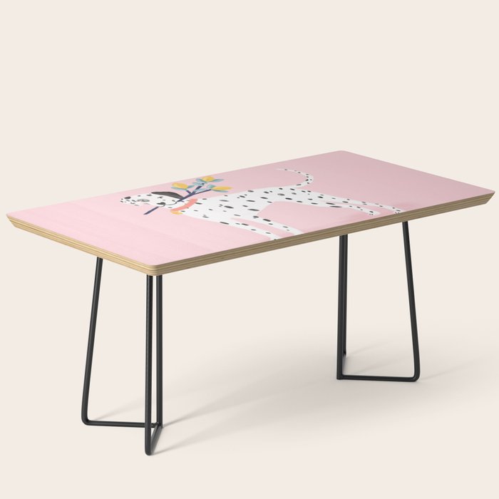 Dalmatian with Lemon Tree in Pink Coffee Table Gallery Image 1
