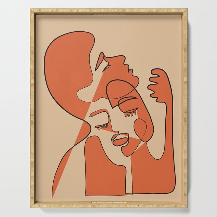 Abstract Faces 10 Serving Tray Gallery Image 1