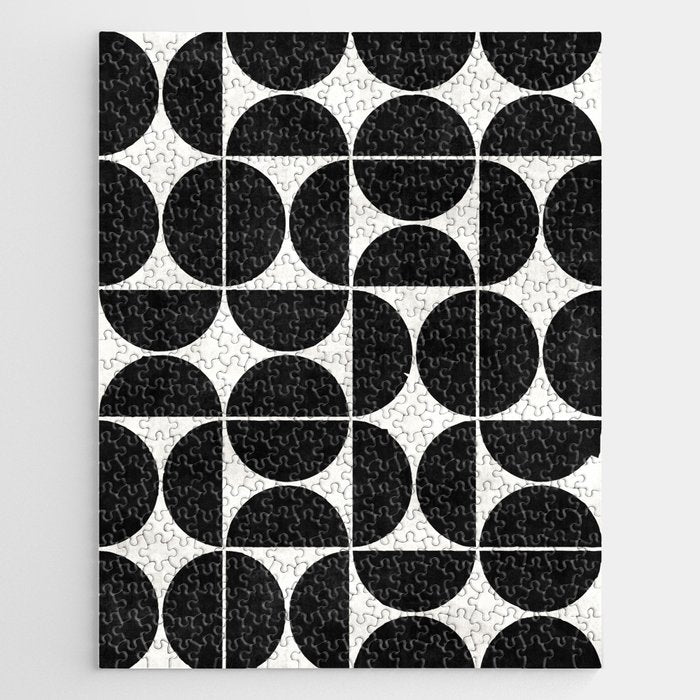 Mid-Century Modern Pattern No.3 - Black and White Jigsaw Puzzle Gallery Image 1