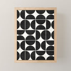Mid-Century Modern Pattern No.3 - Black and White Mini Art Print Gallery Image 1