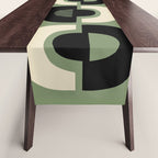 Mid Century Modern Decor 114 Black and Sage Green Table Runner Gallery Image 1