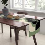 Mid Century Modern Decor 114 Black and Sage Green Table Runner Gallery Image 2