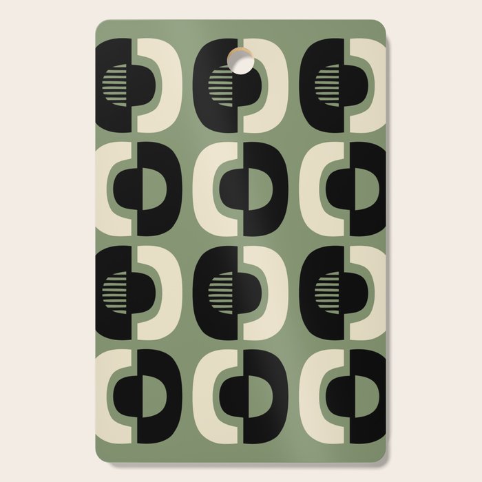Mid Century Modern Decor 114 Black and Sage Green Cutting Board Gallery Image 1