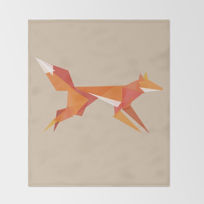 Fractal geometric fox Throw Blanket Gallery Image 2