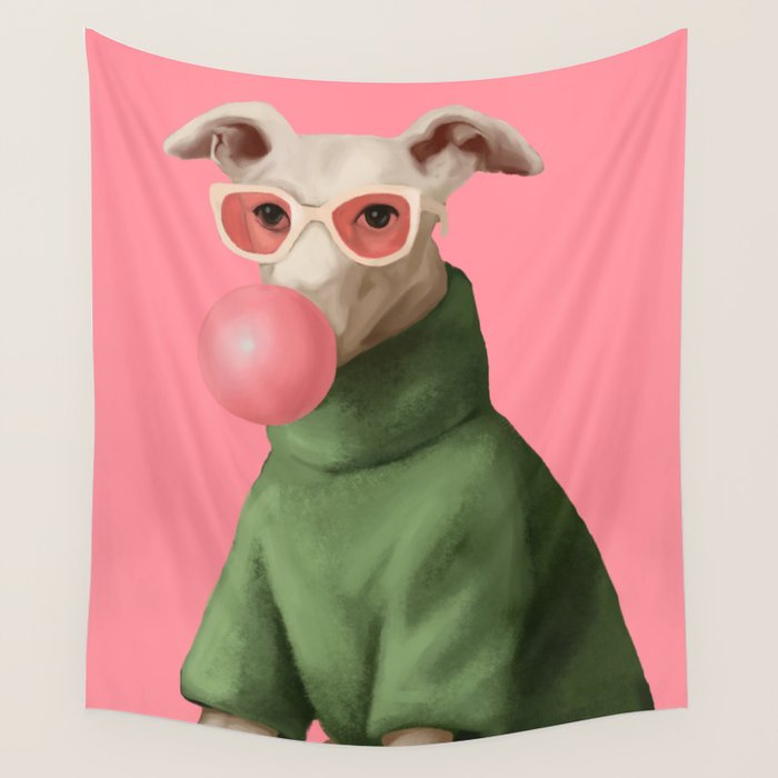 Bubblegum Pup Wall Tapestry Gallery Image 4
