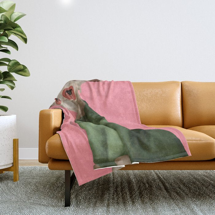 Bubblegum Pup Throw Blanket Gallery Image 1