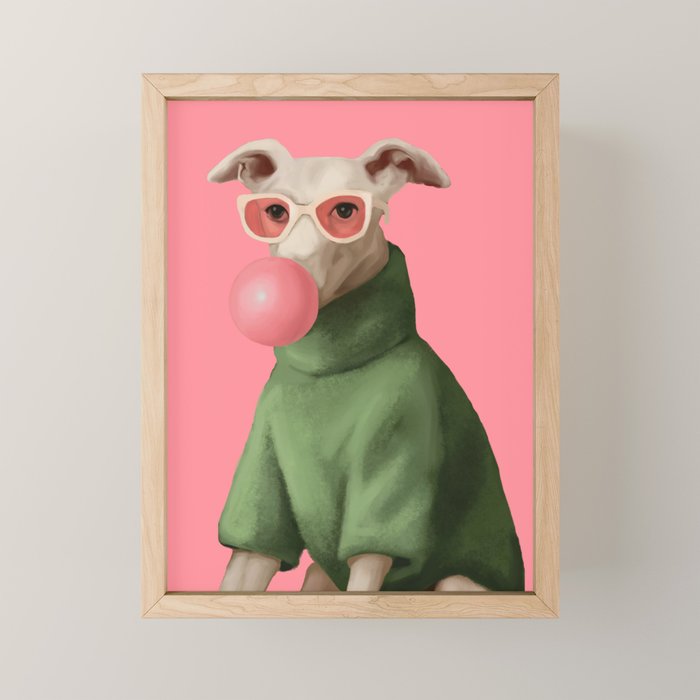 Bubblegum Pup Mini Art Print Gallery Image 1