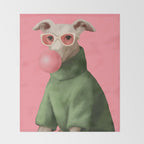 Bubblegum Pup Throw Blanket Gallery Image 2