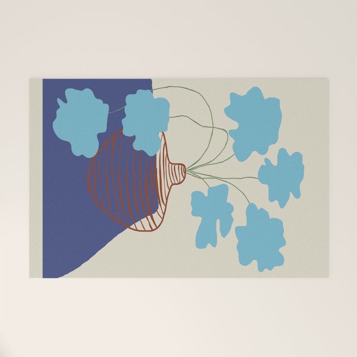 Blue Blooming Welcome Mat Gallery Image 1