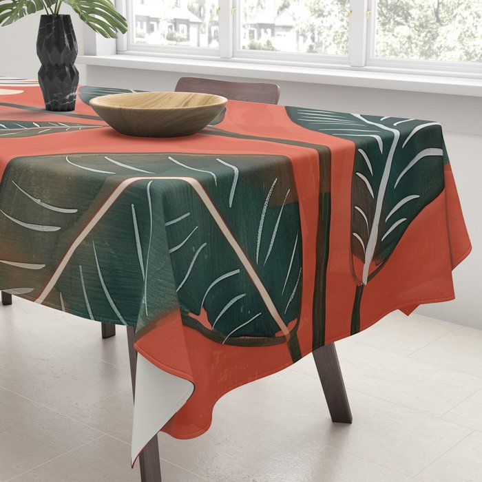 Folk Daisy Botanical Art Tablecloth Gallery Image 3