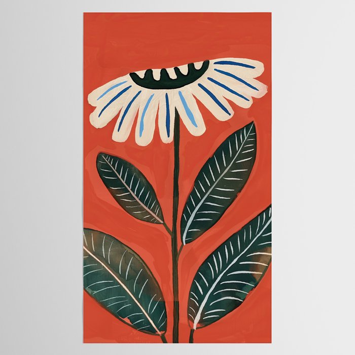 Folk Daisy Botanical Art Tablecloth Gallery Image 2