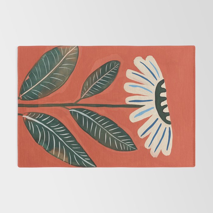 Folk Daisy Botanical Art Rug Gallery Image 2