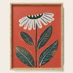 Folk Daisy Botanical Art Serving Tray Gallery Image 1
