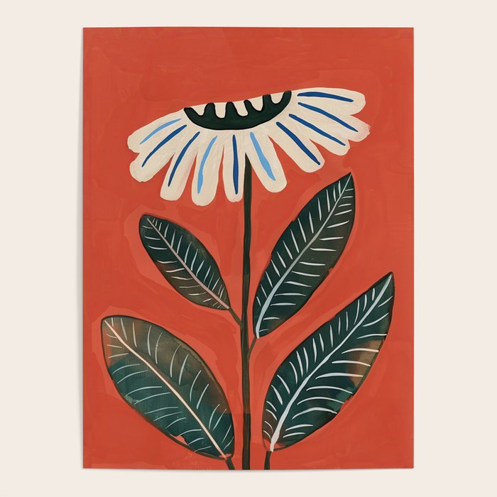 Folk Daisy Botanical Art Poster Gallery Image 4