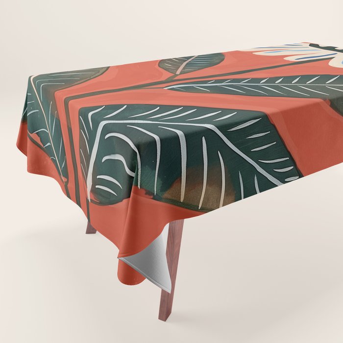 Folk Daisy Botanical Art Tablecloth Gallery Image 1