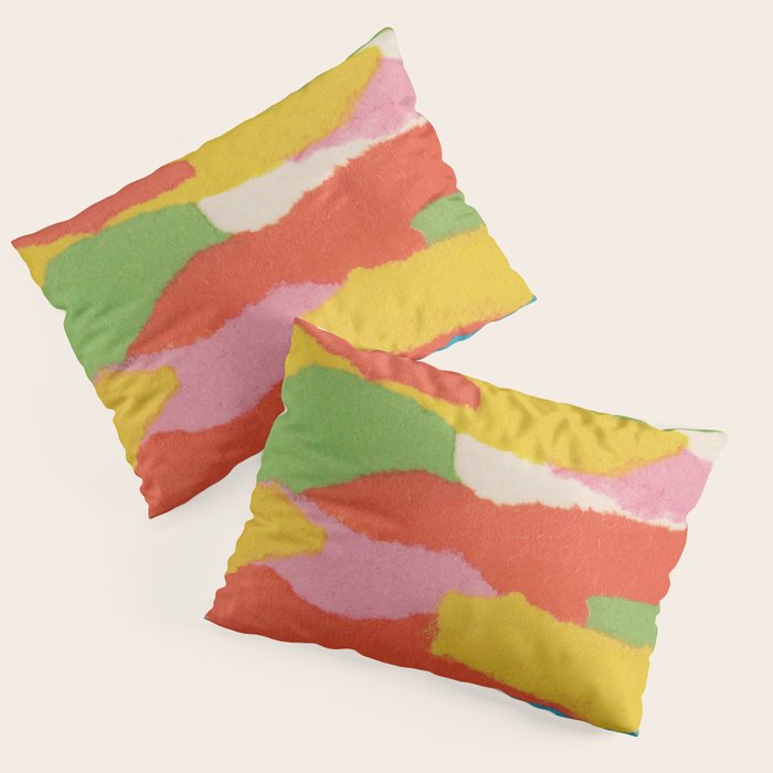 Colorful Paper Collage #1 Pillow Sham Gallery Image 1