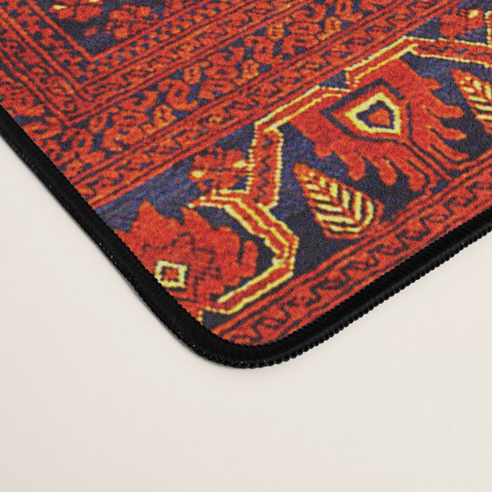 Red Oriental Heritage Bohemian Traditional Moroccan Style Desk Mat Gallery Image 4