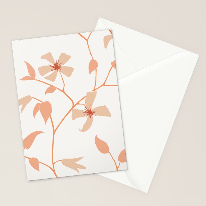 Floral Clematis Vine Stationery Card Gallery Image 2
