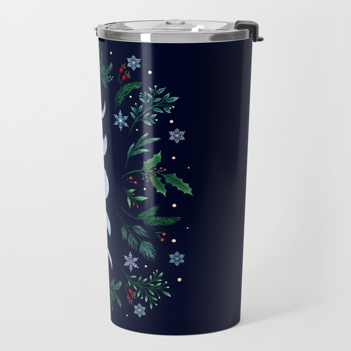 Moonlight Garden - Festive Green Travel Mug Gallery Image 2