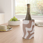 Retro Liquid Swirl Contemporary Abstract Pattern Mocha Latte Brown Wine Chiller Gallery Image 4