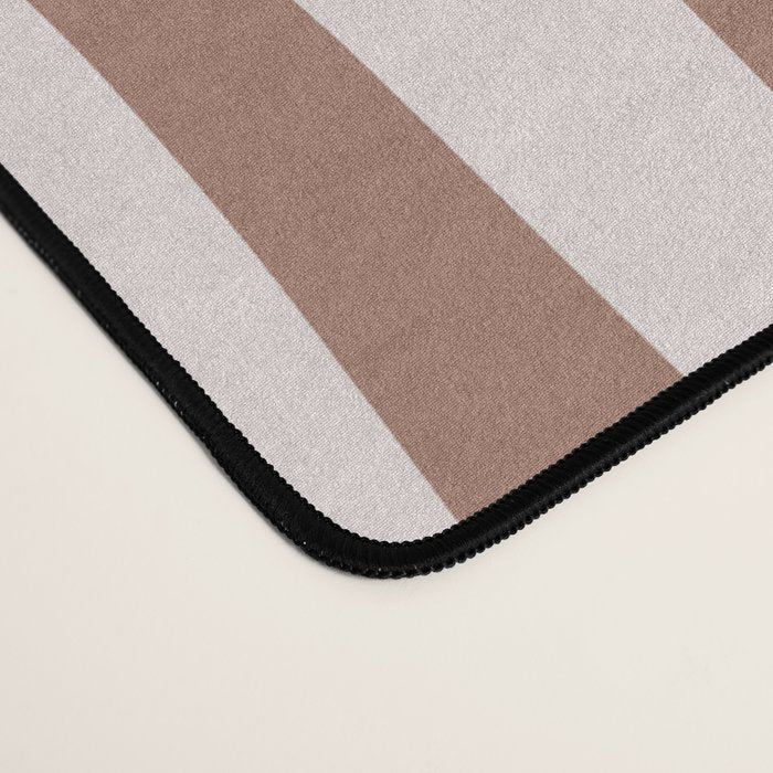 Retro Liquid Swirl Contemporary Abstract Pattern Mocha Latte Brown Desk Mat Gallery Image 4