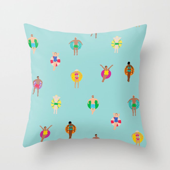 Pool Floating Throw Pillow Gallery Image 1