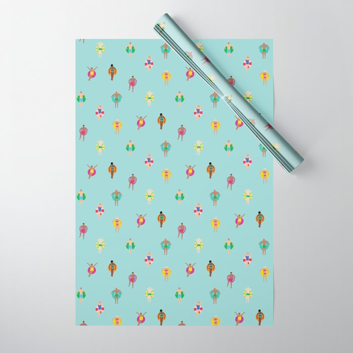 Pool Floating Wrapping Paper Gallery Image 1