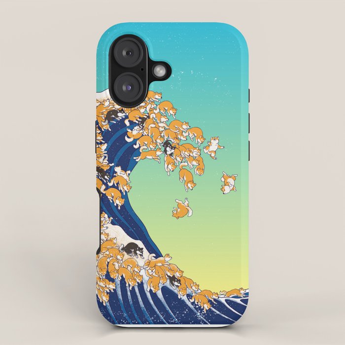 Shiba Inu in Great Wave iPhone Case Gallery Image 1
