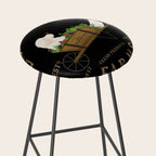 English Cream Golden Retriever Dog Farm Cart Vintage Style Art Stool Gallery Image 2