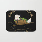 English Cream Golden Retriever Dog Farm Cart Vintage Style Art Bath Mat Gallery Image 1