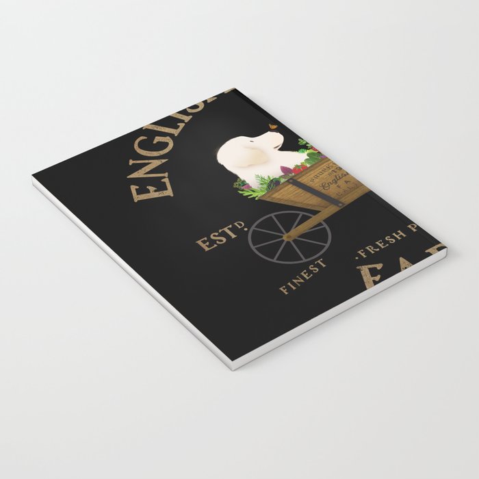 English Cream Golden Retriever Dog Farm Cart Vintage Style Art Notebook Gallery Image 3