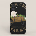English Cream Golden Retriever Dog Farm Cart Vintage Style Art iPhone Case Gallery Image 1