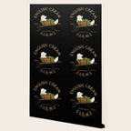 English Cream Golden Retriever Dog Farm Cart Vintage Style Art Wallpaper Gallery Image 2