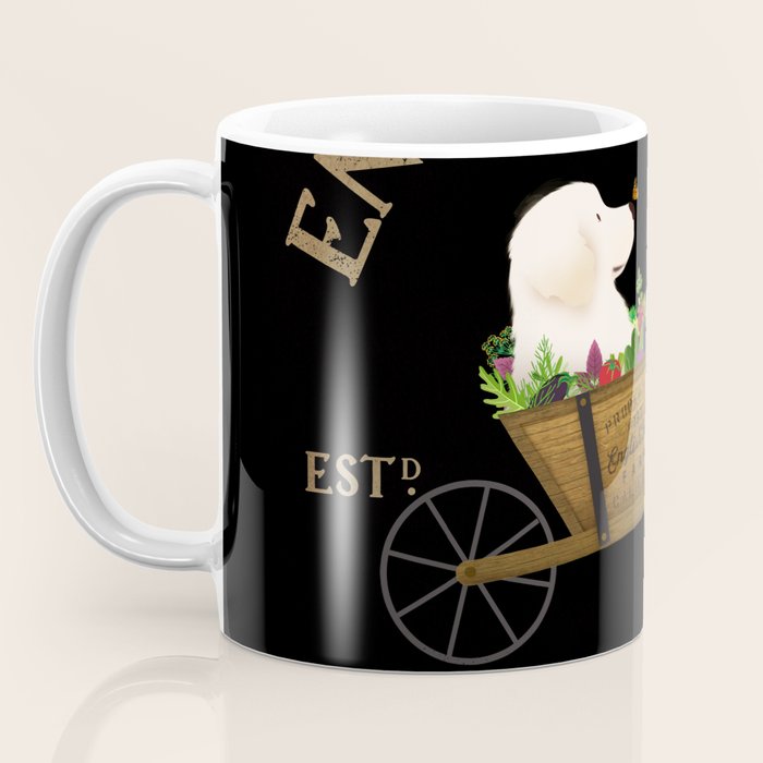 English Cream Golden Retriever Dog Farm Cart Vintage Style Art Coffee Mug Gallery Image 3