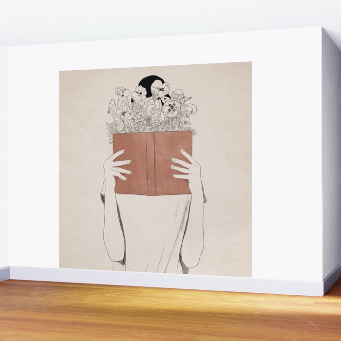 The Dreamer Line Art Wall Mural Gallery Image 2