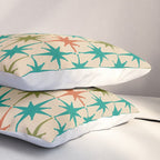 Atomic Age Retro Starburst Mid-century Modern Pattern in Mid Mod Turquoise, Orange, Olive, and Beige Pillow Sham Gallery Image 3