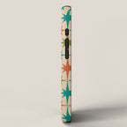 Atomic Age Retro Starburst Mid-century Modern Pattern in Mid Mod Turquoise, Orange, Olive, and Beige iPhone Case Gallery Image 2
