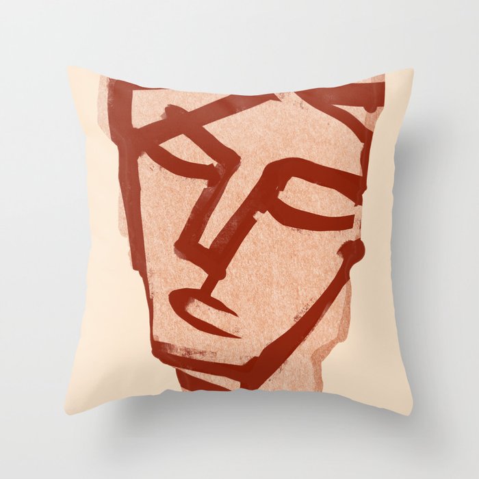 Abstract Face 91 Throw Pillow Gallery Image 6