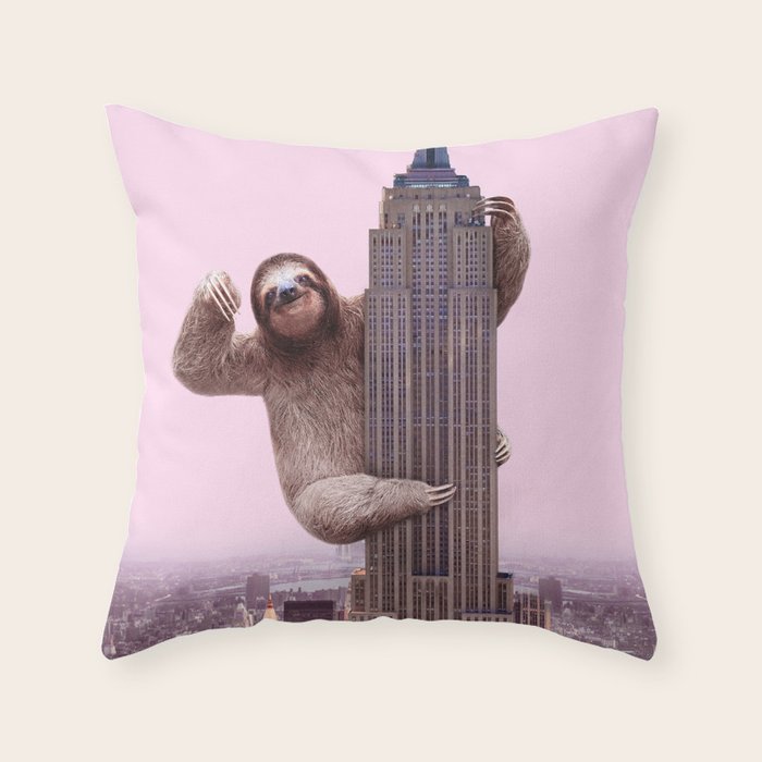 KING SLOTH Throw Pillow Gallery Image 6