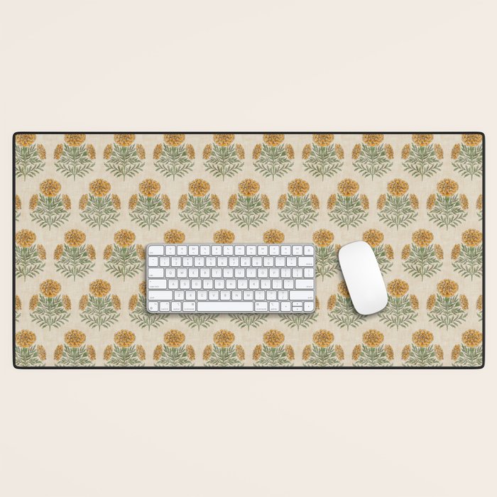 Marigold - golden yellow Desk Mat Gallery Image 1