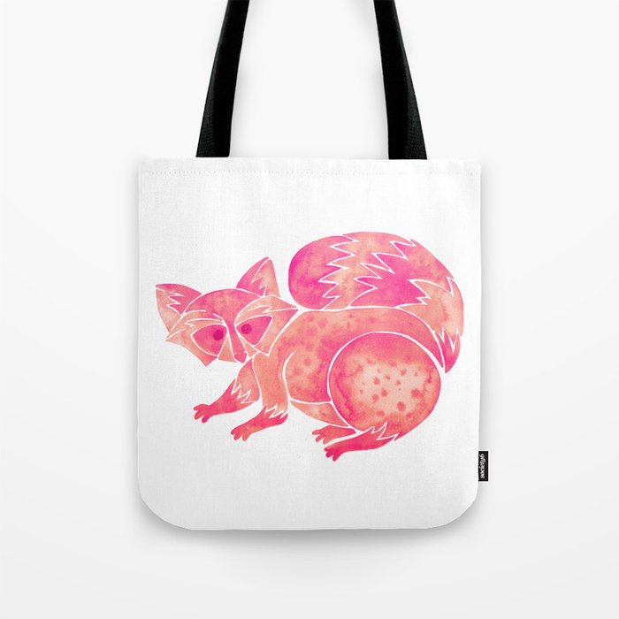 Watercolor Raccoon - Pink Palette Tote Bag Gallery Image 1