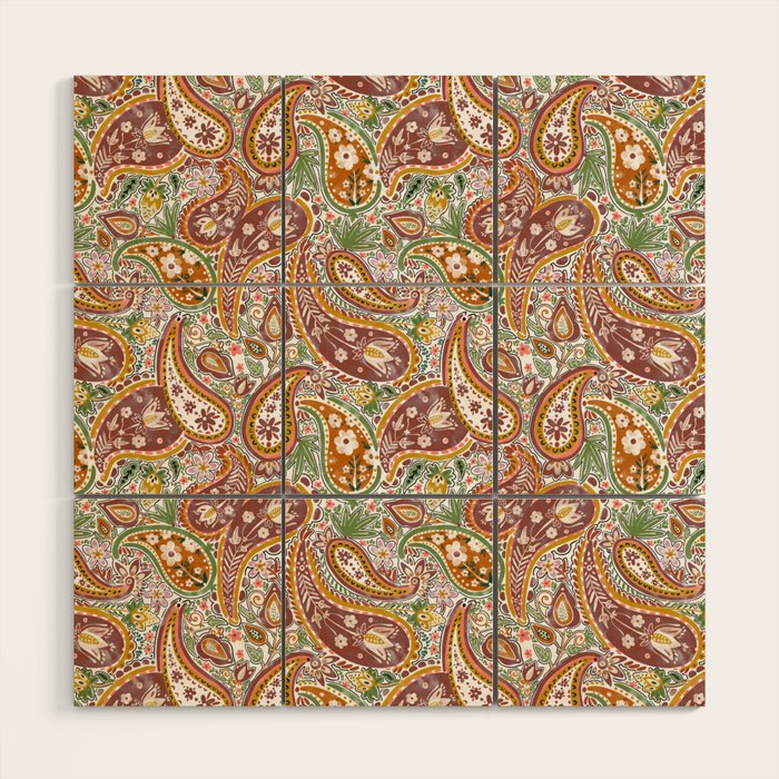 Rustic Paisley Delight Wood Wall Art Gallery Image 1