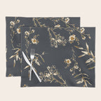  seamless floral pattern with flowers on a dark background Placemat Gallery Image 1