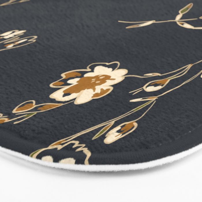  seamless floral pattern with flowers on a dark background Bath Mat Gallery Image 3
