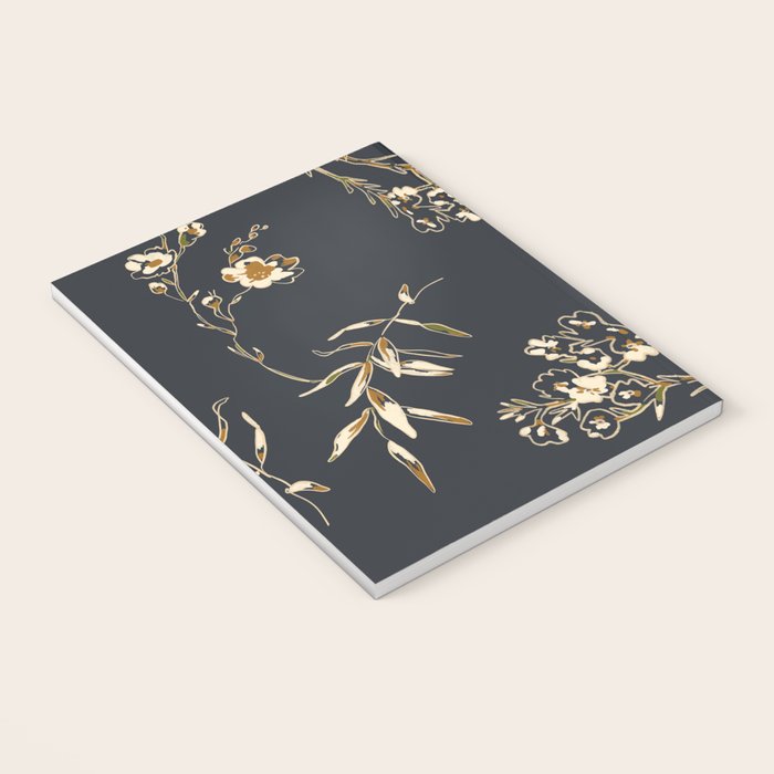  seamless floral pattern with flowers on a dark background Notebook Gallery Image 3